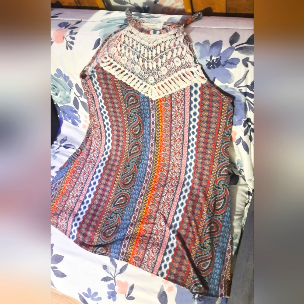 Adorable bohemian style summer dress